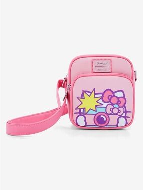 Sanrio Pink Hello Kitty Crossbody Bag with Yellow Starburst
